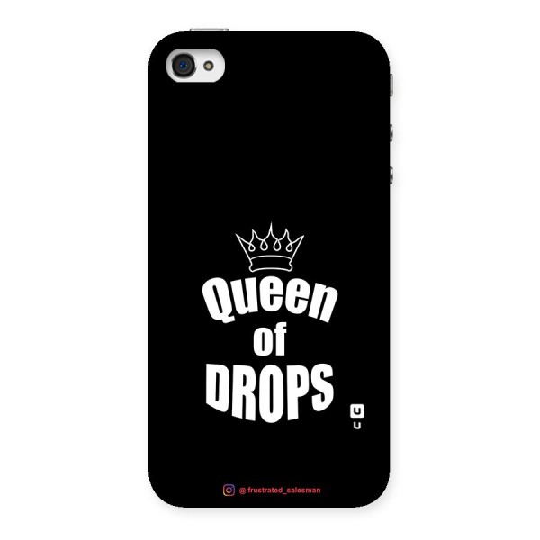 Queen of Drops Black Back Case for iPhone 4 4s