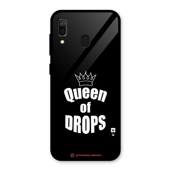 Queen of Drops Black Glass Back Case for Galaxy A30