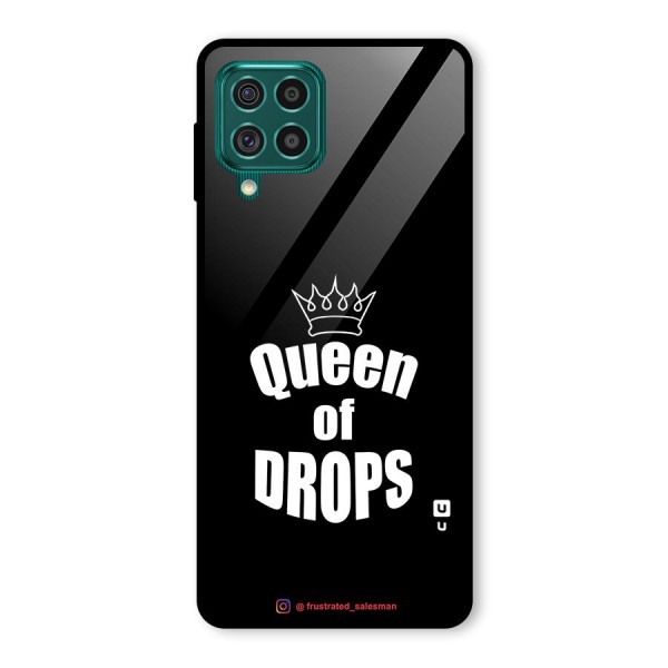 Queen of Drops Black Glass Back Case for Galaxy F62