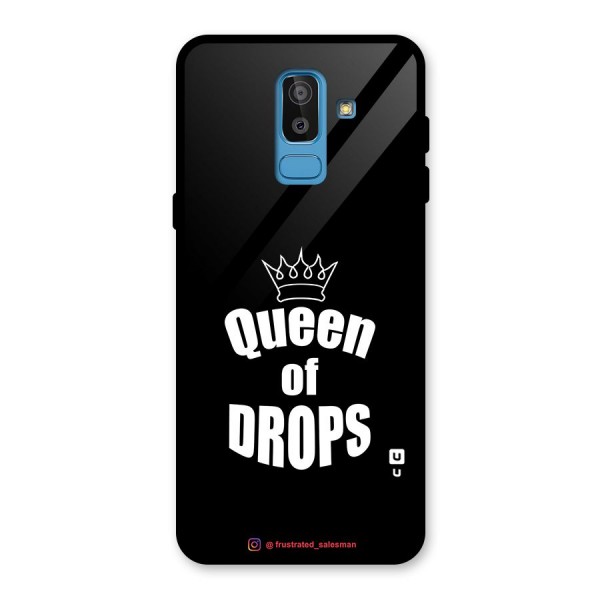 Queen of Drops Black Glass Back Case for Galaxy J8