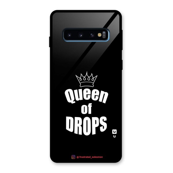 Queen of Drops Black Glass Back Case for Galaxy S10