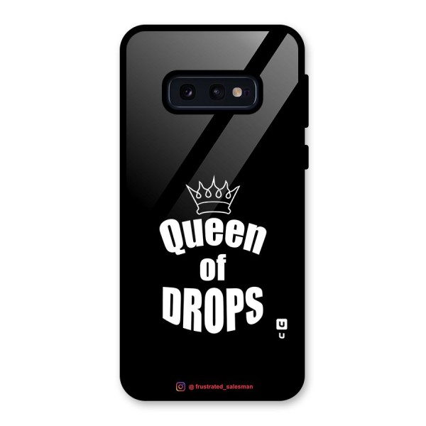 Queen of Drops Black Glass Back Case for Galaxy S10e