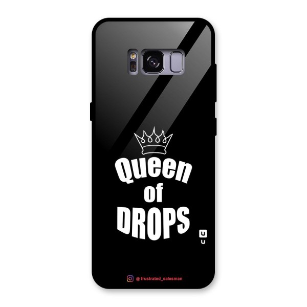 Queen of Drops Black Glass Back Case for Galaxy S8