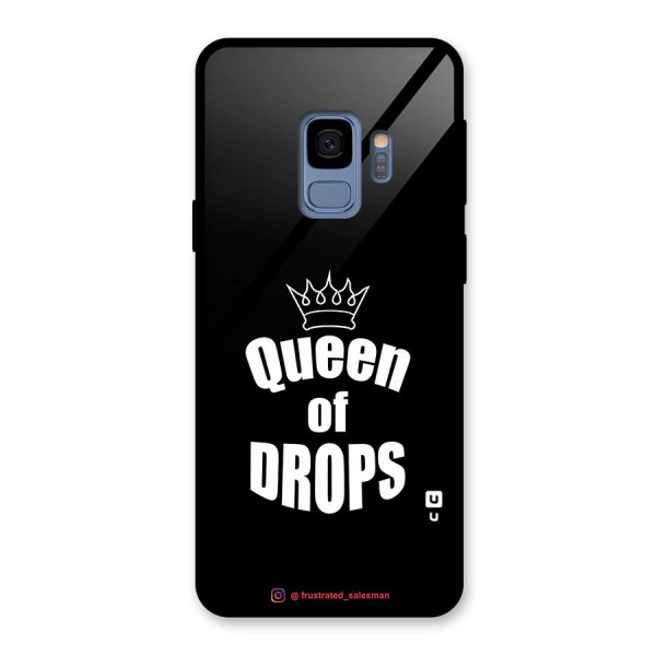 Queen of Drops Black Glass Back Case for Galaxy S9