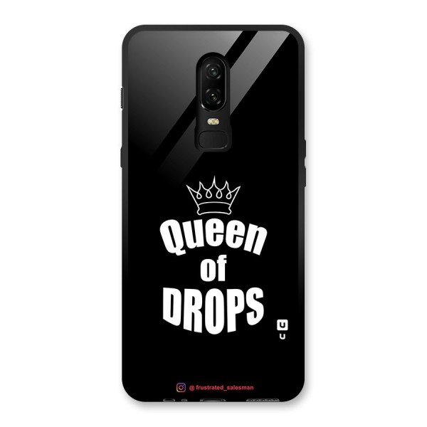 Queen of Drops Black Glass Back Case for OnePlus 6