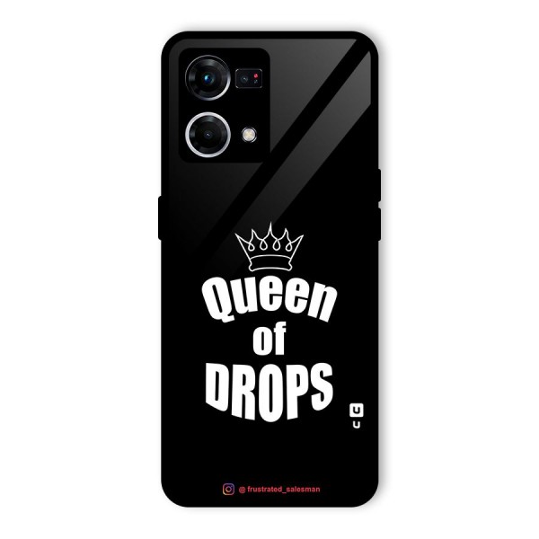 Queen of Drops Black Glass Back Case for Oppo F21 Pro 4G