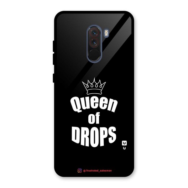 Queen of Drops Black Glass Back Case for Poco F1