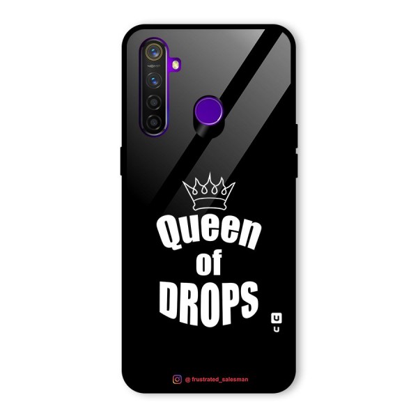 Queen of Drops Black Glass Back Case for Realme 5 Pro