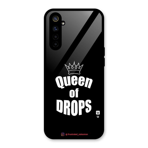 Queen of Drops Black Glass Back Case for Realme 6i