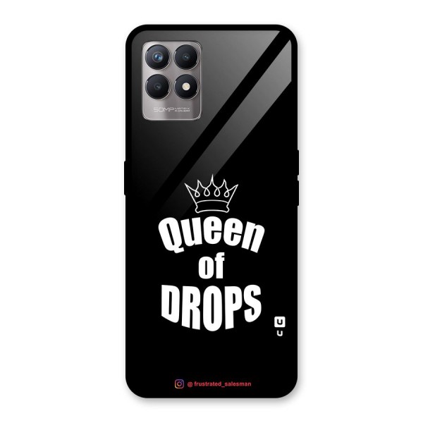 Queen of Drops Black Glass Back Case for Realme 8i