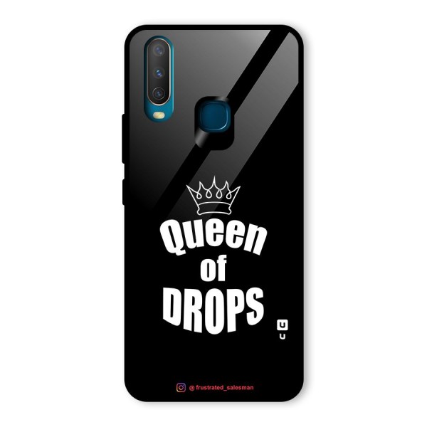 Queen of Drops Black Glass Back Case for Vivo Y15