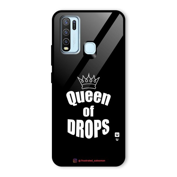 Queen of Drops Black Glass Back Case for Vivo Y50