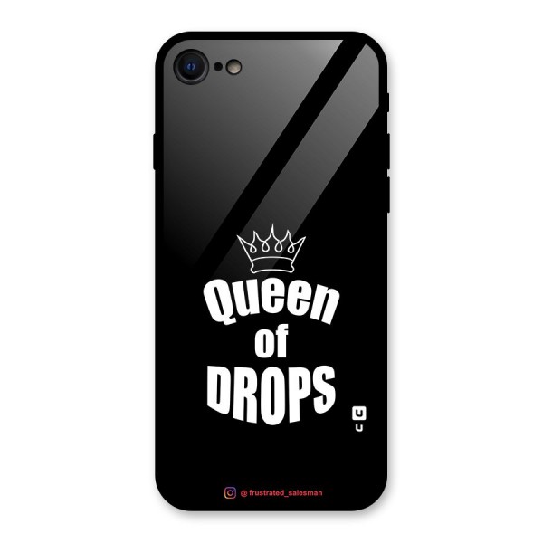 Queen of Drops Black Glass Back Case for iPhone 8