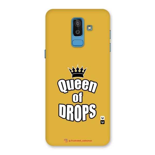 Queen of Drops Mustard Yellow Glass Back Case for Galaxy J8