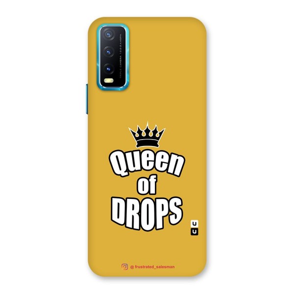 Queen of Drops Mustard Yellow Back Case for Vivo Y12s