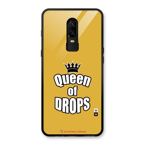 Queen of Drops Mustard Yellow Glass Back Case for OnePlus 6