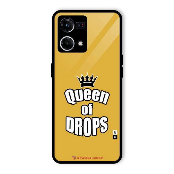 Queen of Drops Mustard Yellow Glass Back Case for Oppo F21 Pro 4G