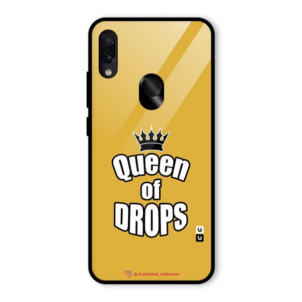 Queen of Drops Mustard Yellow Glass Back Case for Redmi Note 7S