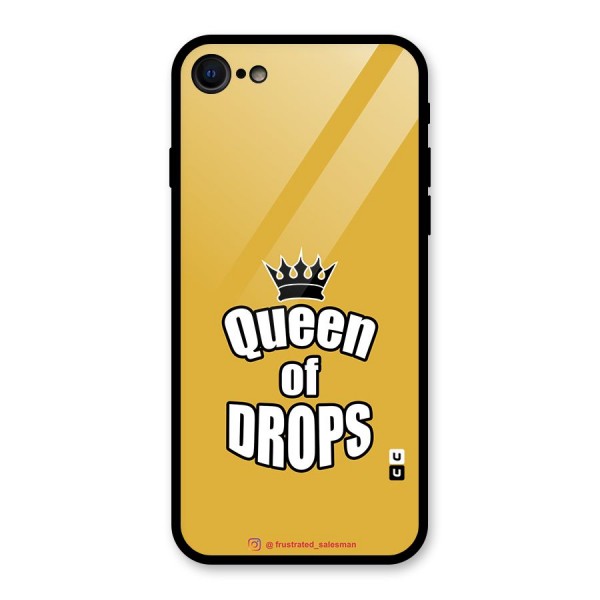 Queen of Drops Mustard Yellow Glass Back Case for iPhone 8