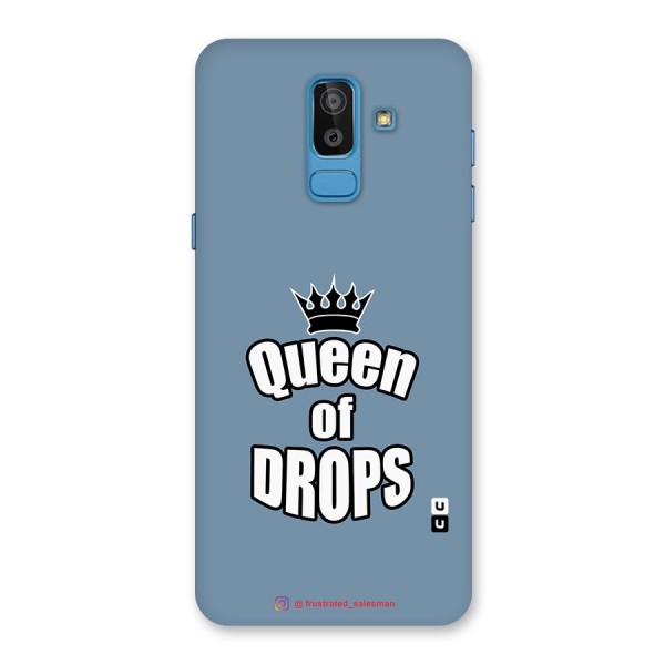 Queen of Drops SteelBlue Glass Back Case for Galaxy J8