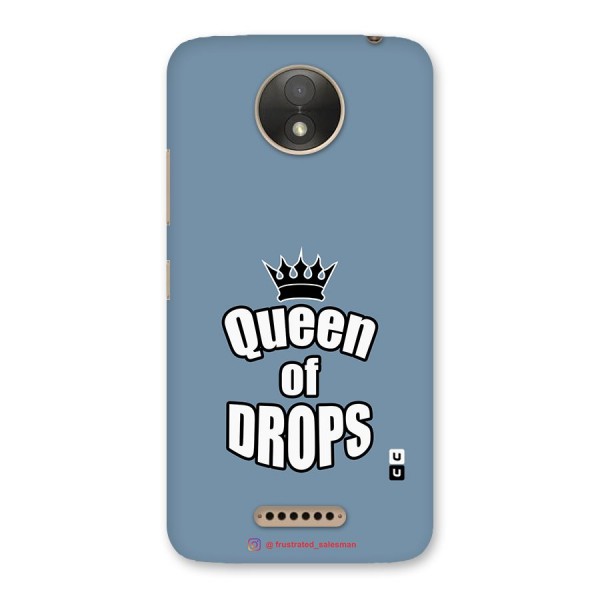 Queen of Drops SteelBlue Back Case for Moto C Plus