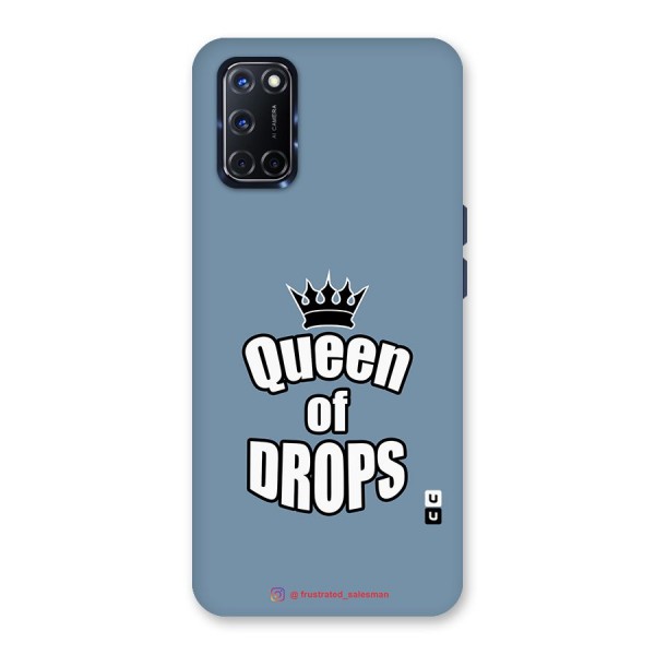 Queen of Drops SteelBlue Glass Back Case for Oppo A52