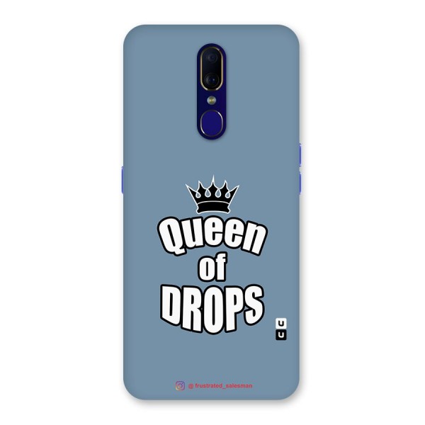 Queen of Drops SteelBlue Glass Back Case for Oppo F11