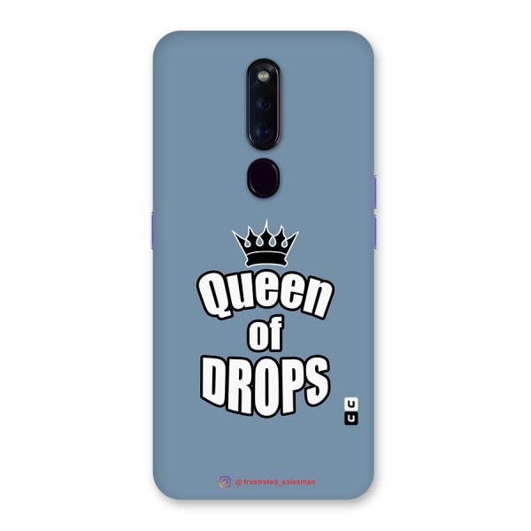 Queen of Drops SteelBlue Glass Back Case for Oppo F11 Pro