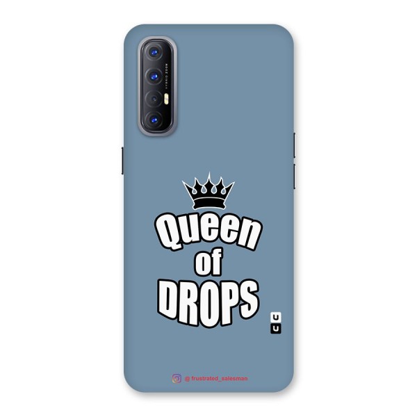 Queen of Drops SteelBlue Glass Back Case for Reno3 Pro