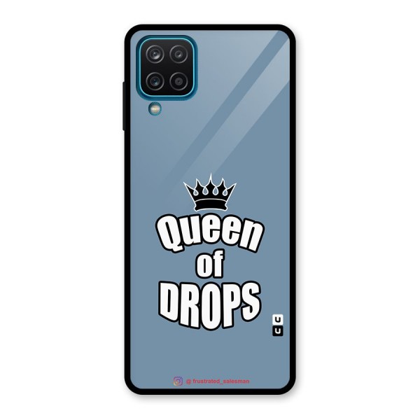 Queen of Drops SteelBlue Glass Back Case for Galaxy A12