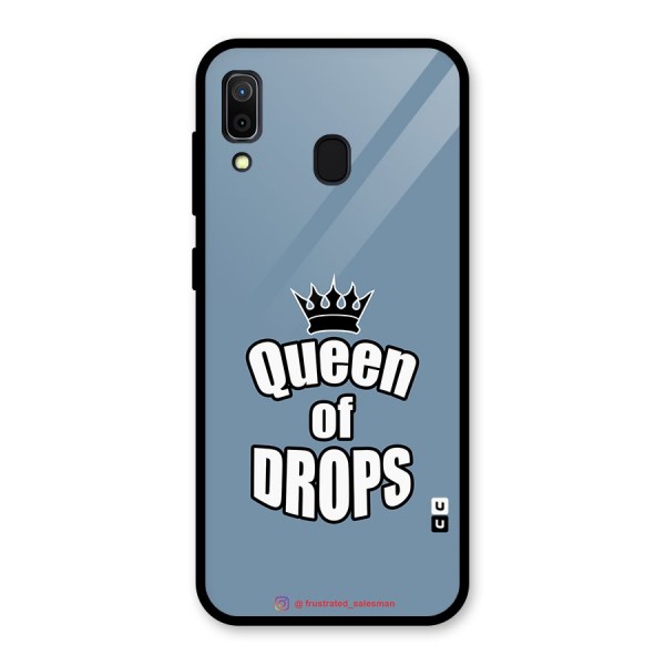 Queen of Drops SteelBlue Glass Back Case for Galaxy A30