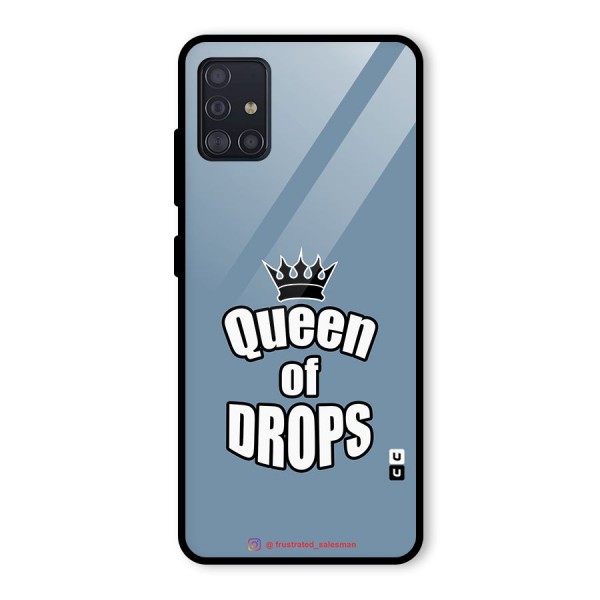 Queen of Drops SteelBlue Glass Back Case for Galaxy A51