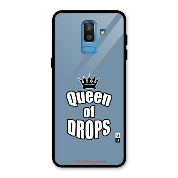 Queen of Drops SteelBlue Glass Back Case for Galaxy J8