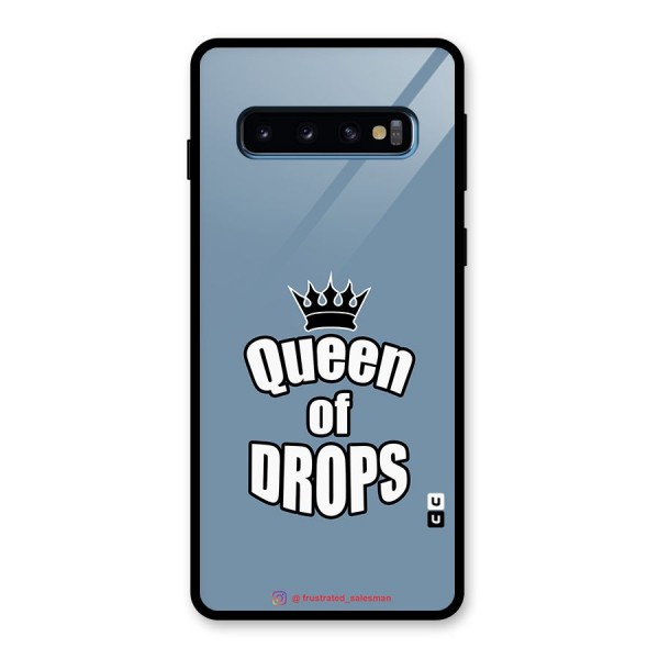 Queen of Drops SteelBlue Glass Back Case for Galaxy S10