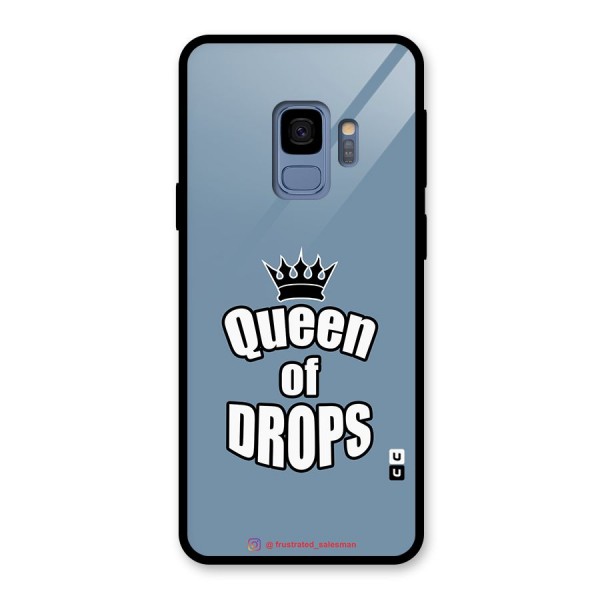 Queen of Drops SteelBlue Glass Back Case for Galaxy S9