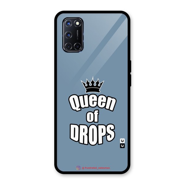 Queen of Drops SteelBlue Glass Back Case for Oppo A52