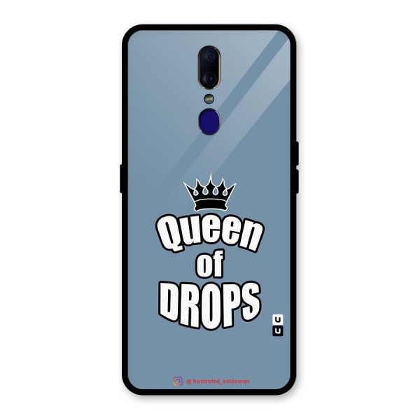 Queen of Drops SteelBlue Glass Back Case for Oppo F11