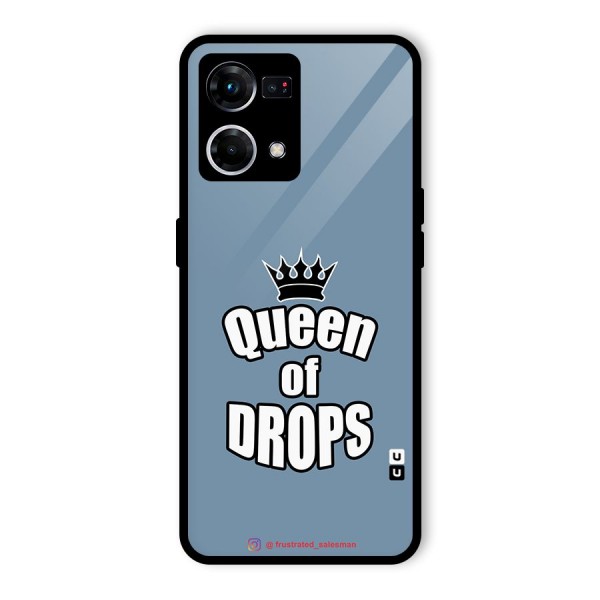 Queen of Drops SteelBlue Glass Back Case for Oppo F21 Pro 4G