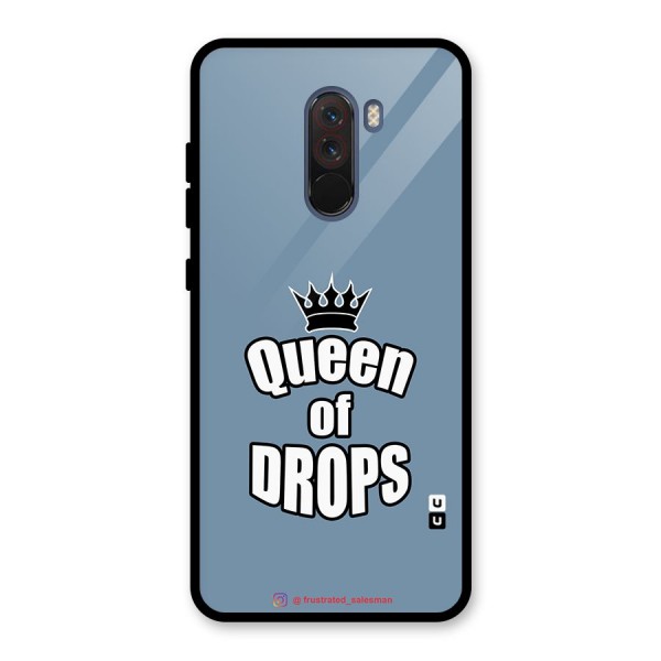 Queen of Drops SteelBlue Glass Back Case for Poco F1