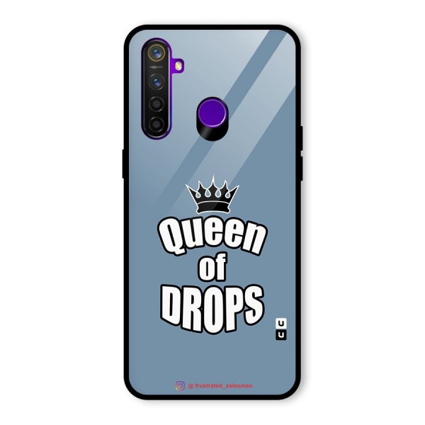 Queen of Drops SteelBlue Glass Back Case for Realme 5 Pro