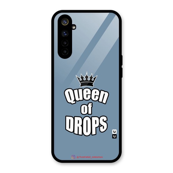 Queen of Drops SteelBlue Glass Back Case for Realme 6i