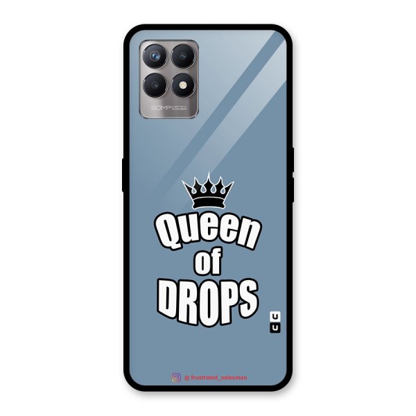 Queen of Drops SteelBlue Glass Back Case for Realme 8i