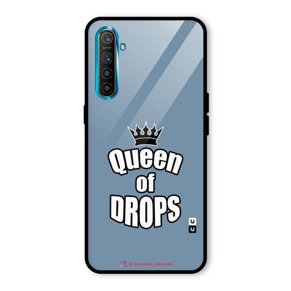 Queen of Drops SteelBlue Glass Back Case for Realme XT