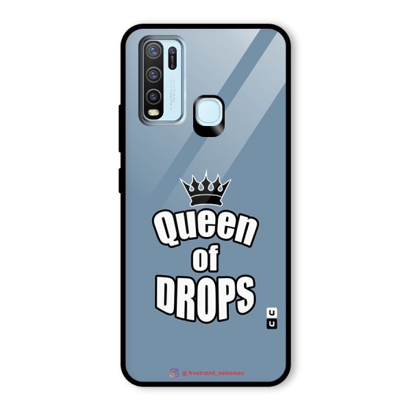 Queen of Drops SteelBlue Glass Back Case for Vivo Y30