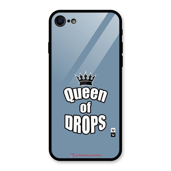 Queen of Drops SteelBlue Glass Back Case for iPhone 8