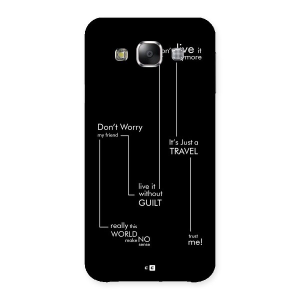 Quotes Of Life Back Case for Galaxy E5