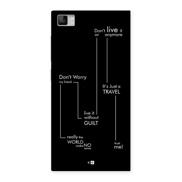 Quotes Of Life Back Case for Mi3