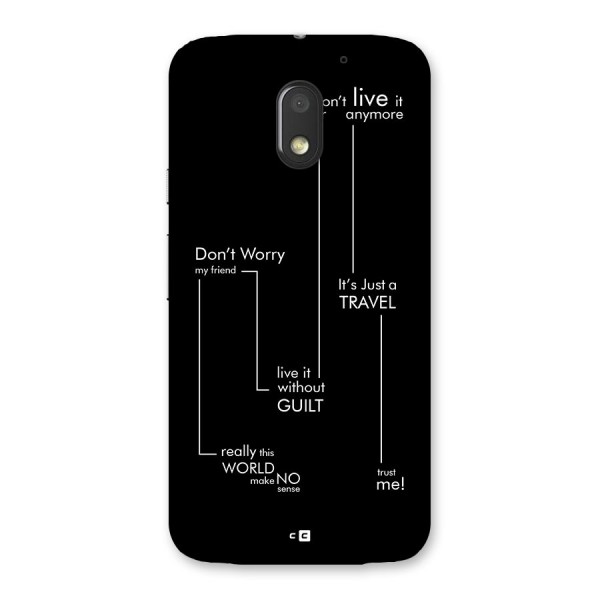 Quotes Of Life Back Case for Moto E3 Power