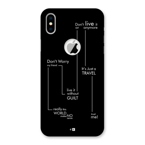 Quotes Of Life Back Case for iPhone XS Logo Cut