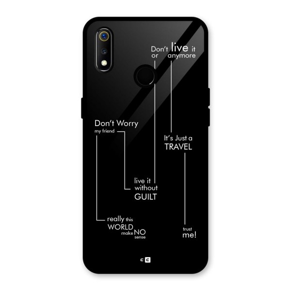 Quotes Of Life Glass Back Case for Realme 3